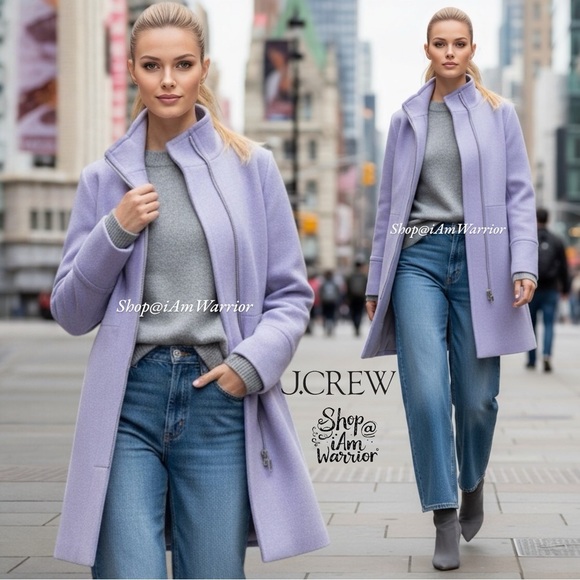 J.Crew lavender Stadium-Cloth Wool Coat by Nello Gori *shop@iamwarrior